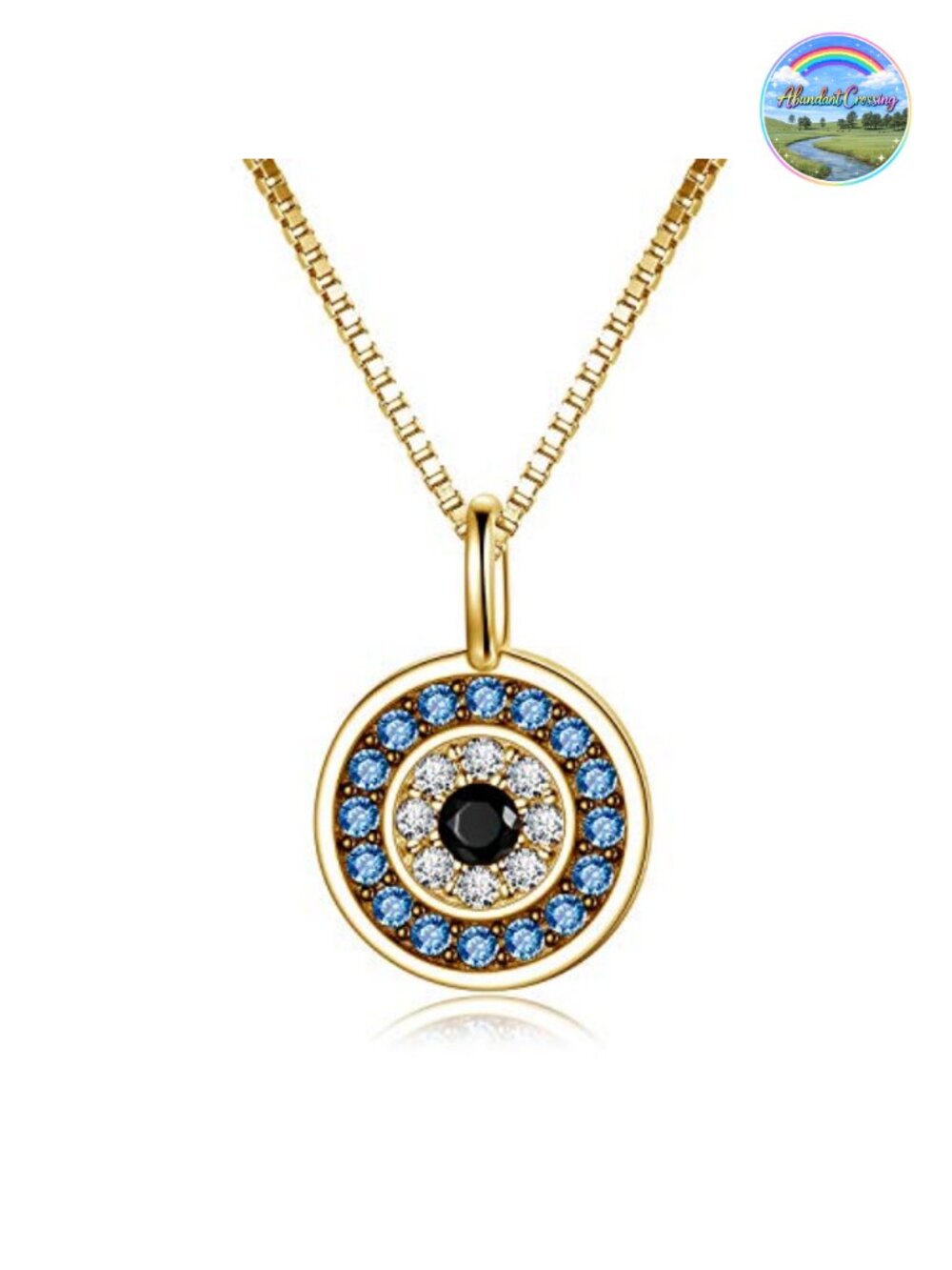 925 Sterling Silver Evil Eye Pendant Necklace with Cubic Zirconia for Women